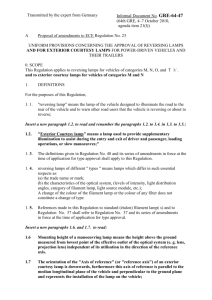 reg23 concerning the approval of reversing lamps and for