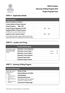 PACE Discovery Drilling 2015: Project Proposal Form