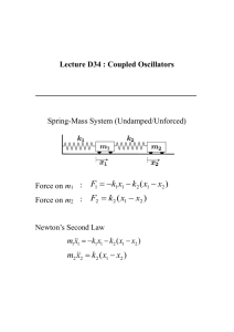 Lecture D34 : Coupled Oscillators Spring