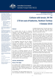 Collision with terrain, VH-THI 170 km east of Katherine, Northern