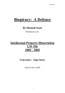 Biopiracy: A Defence