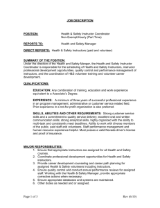 Instructor Coordinator Job Description