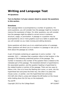 SAT Practice Writing and Language Test 2 for