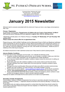 January 2015 Newsletter Welcome back to everyone associated