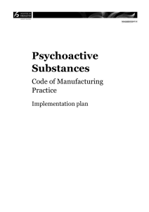 Code of Manufacturing Practice Implementation