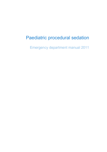 Paediatric procedural sedation