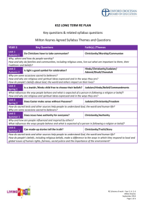KS2 Long term RE plan Key questions & related syllabus questions