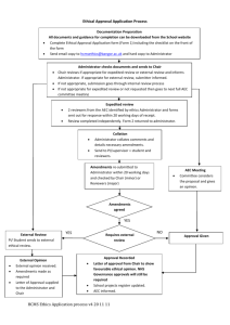 Ethical Approval Application Process 1) Documentation Preparation