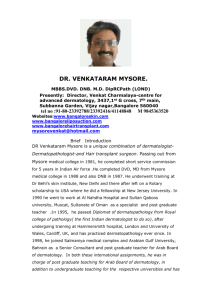 CURRICULUM VITAE - Dr. Venkataram Mysore