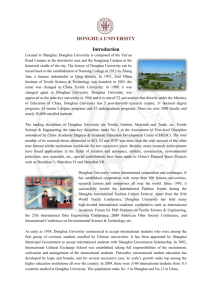 DONGHUA UNIVERSITY Introduction Located in Shanghai