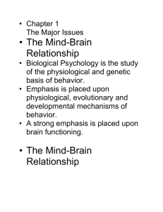 Chapter 1 The Major Issues • The Mind