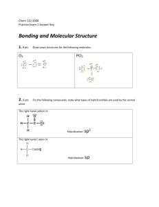 Chem 112-2008 Practice Exam 1 Answer Key Bonding and