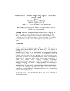Mathematical tools for regulatory signals - Algorithms Project
