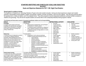 GoalsObjec10-11R1OB - Ob/Gyn Residents` Resources