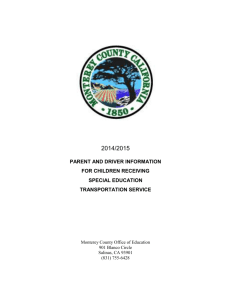 The MCOE Parent Handbook for Transportation Services is