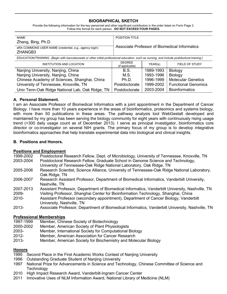 Biographical Sketch | PDF | Educational Stages | Learning