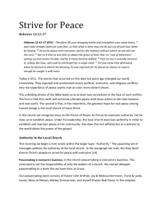 Strive for Peace - Grace Baptist Church