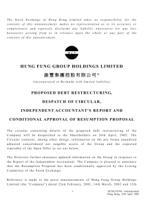 HUNG FUNG GROUP - Announcement