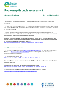 Biology National 4 Route Map