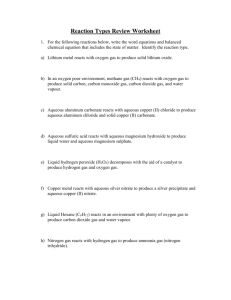 Reaction Types Review Worksheet