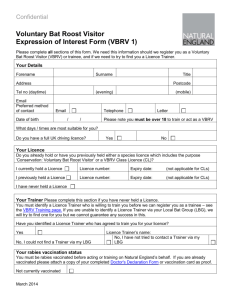 Voluntary bat roost visitor expression of interest form