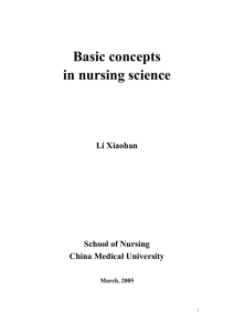 Basic concepts in nursing science