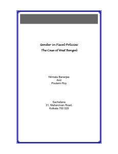Gender in Fiscal Policies: The Case of West Bengal