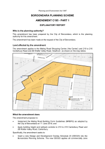 Amendment C195 part 1 - Explanatory Report