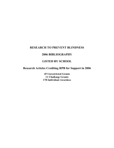 RPB BIBLIOGRAPHY 2006 - Research to Prevent Blindness