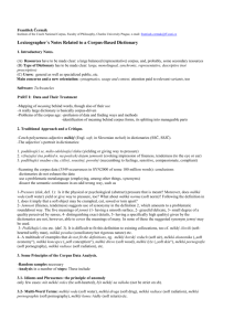 Lexicographer´s Notes Related to a Corpus