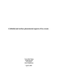 Colloidal and surface phenomenal aspects of Ice cream