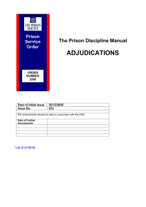 Prison Service Instruction: 47-2011: annex