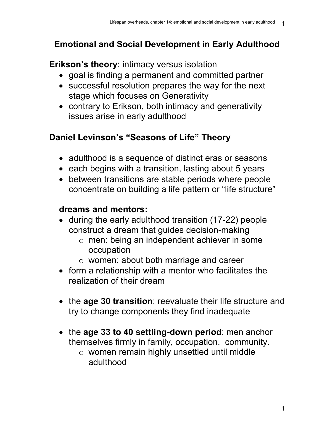 emotional and social development in early adulthood