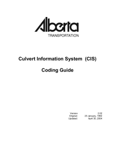 3.0 Culvert Types (3 allowed) - Alberta Ministry of Transportation
