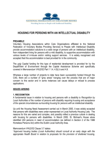 Housing for Persons with an Intellectual Disability