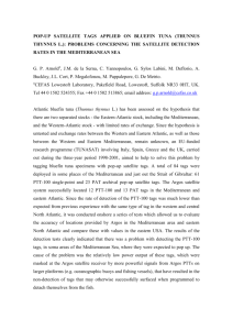 pop-up satellite tags applied on bluefin tuna (thunnus thynnus l