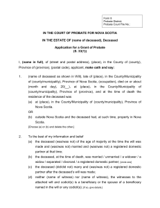 Form 8 - The Courts of Nova Scotia