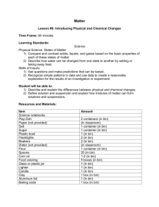 Introducing Physical and Chemical Changes