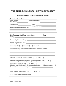 THE GEORGIA MINERAL HERITAGE PROJECT