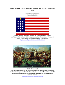ROLE OF THE FRENCH IN THE AMERICAN REVOLUTIONARY WAR