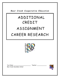 Career Research Assignment - Bear Creek Secondary School