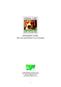 Sponsors Code. - South African Veterinary Foundation