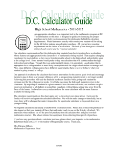 DC Calculator Guide High School Mathematics 2011
