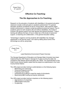 Effective Co-teaching: B - GADOE Georgia Department of Education