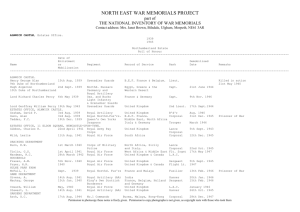 The layout of the memorial text