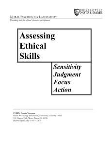 Assessing Ethical Skills - University of Notre Dame