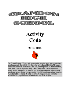Athletic Code - School District of Crandon