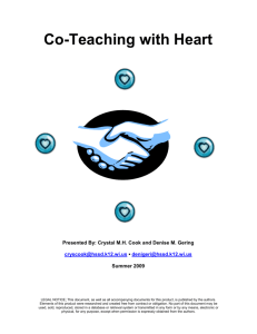 Co-Teaching for the Heart of It - hssdnewteachers