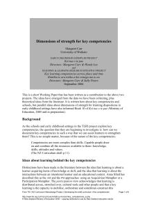 Dimensions of strength for key competencies