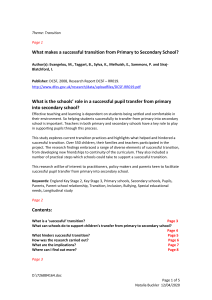 What can schools do to support children`s transfer from primary to